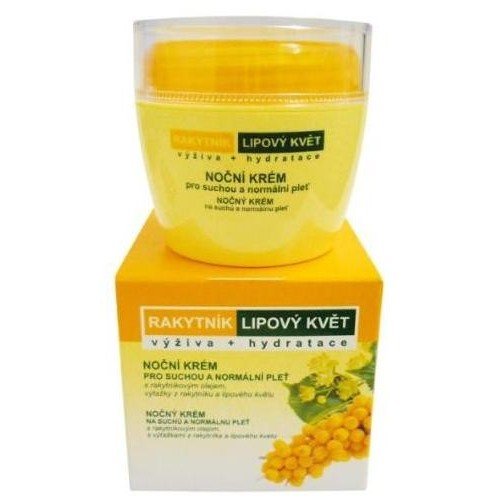 No�n� kr�m s rakytn�kov�m olejem, v�ta�ky z rakytn�ku a lipov�ho kv�tu pro suchou a norm�ln� ple� 50 ml - v�ce informac�