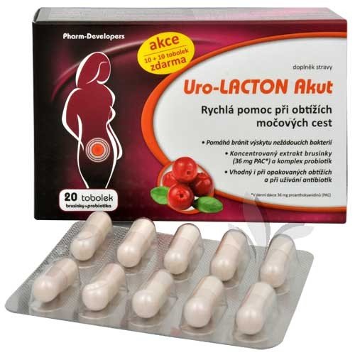 Uro-LACTON Akut 10 kapsl� + 10 kapsl� ZDARMA - v�ce informac�