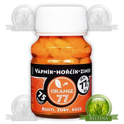 Orange 77 - Vápník - Hořčík - Zinek, 75 tablet